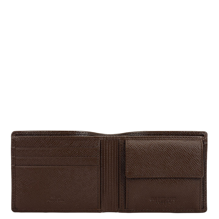 Walnut Saffiano Franzy Leather Mens Wallet & Belt Gift Set