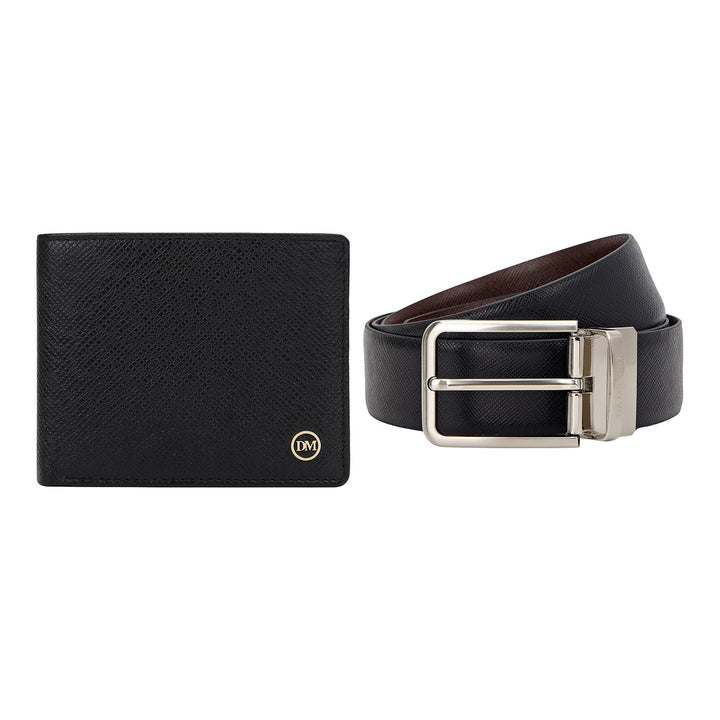 Saffiano Leather Gift Set - Black