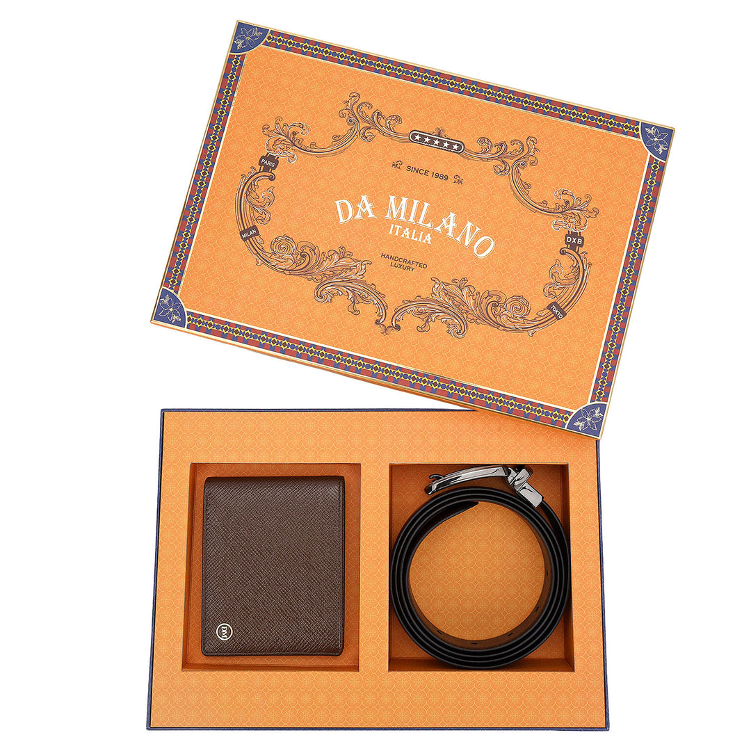 Saffiano Leather Gift Set - Walnut