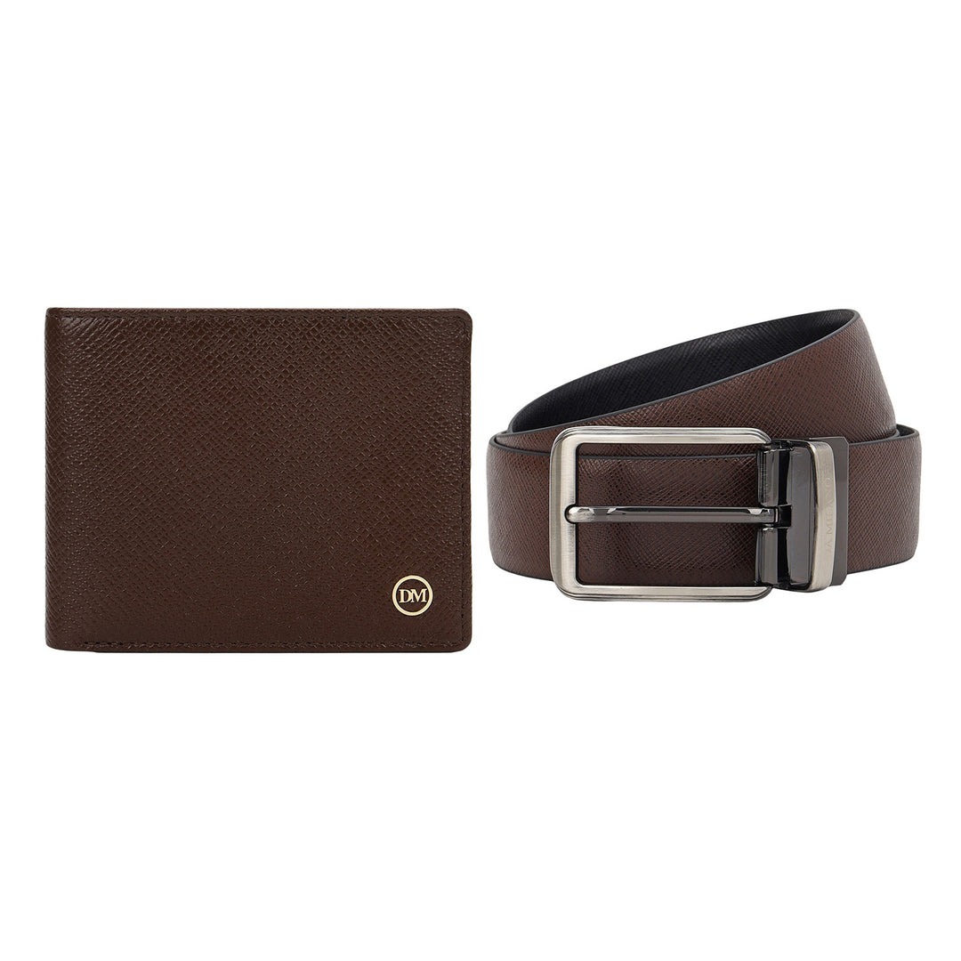 Saffiano Leather Gift Set - Walnut