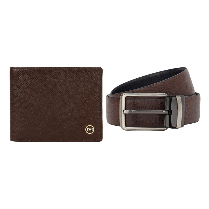 Saffiano Leather Gift Set - Walnut