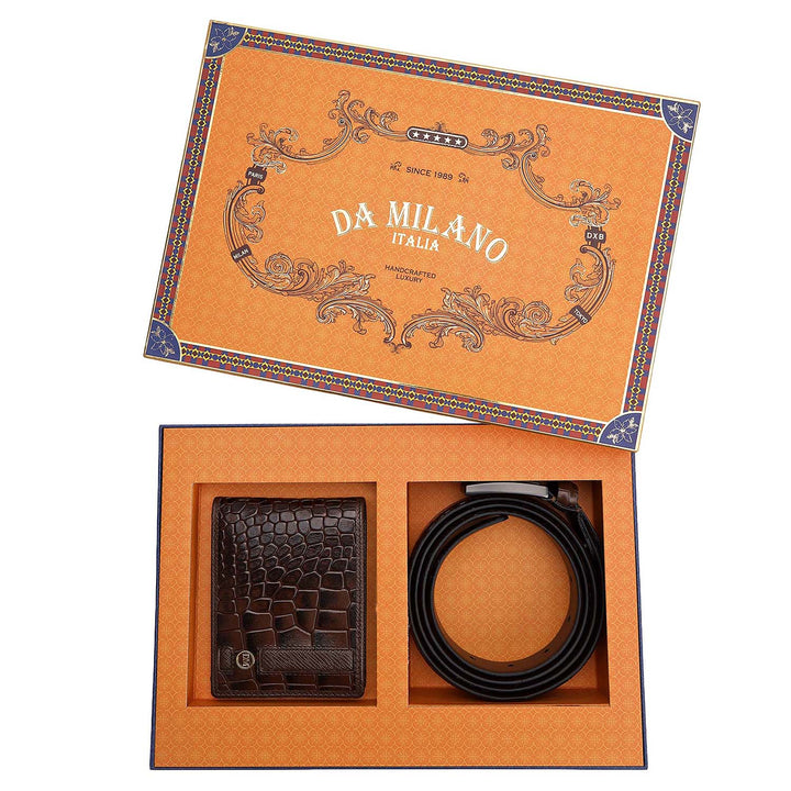 Croco Leather Gift Set - Walnut