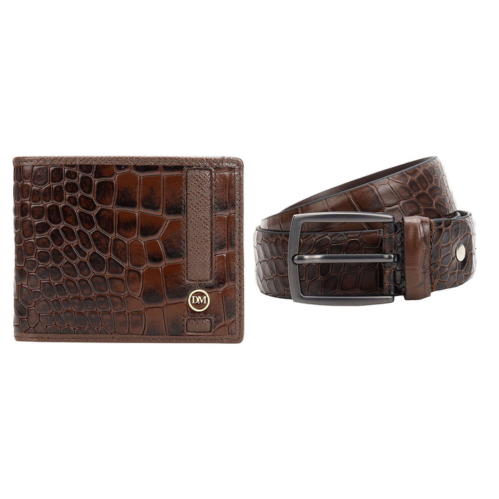 Croco Leather Gift Set - Walnut