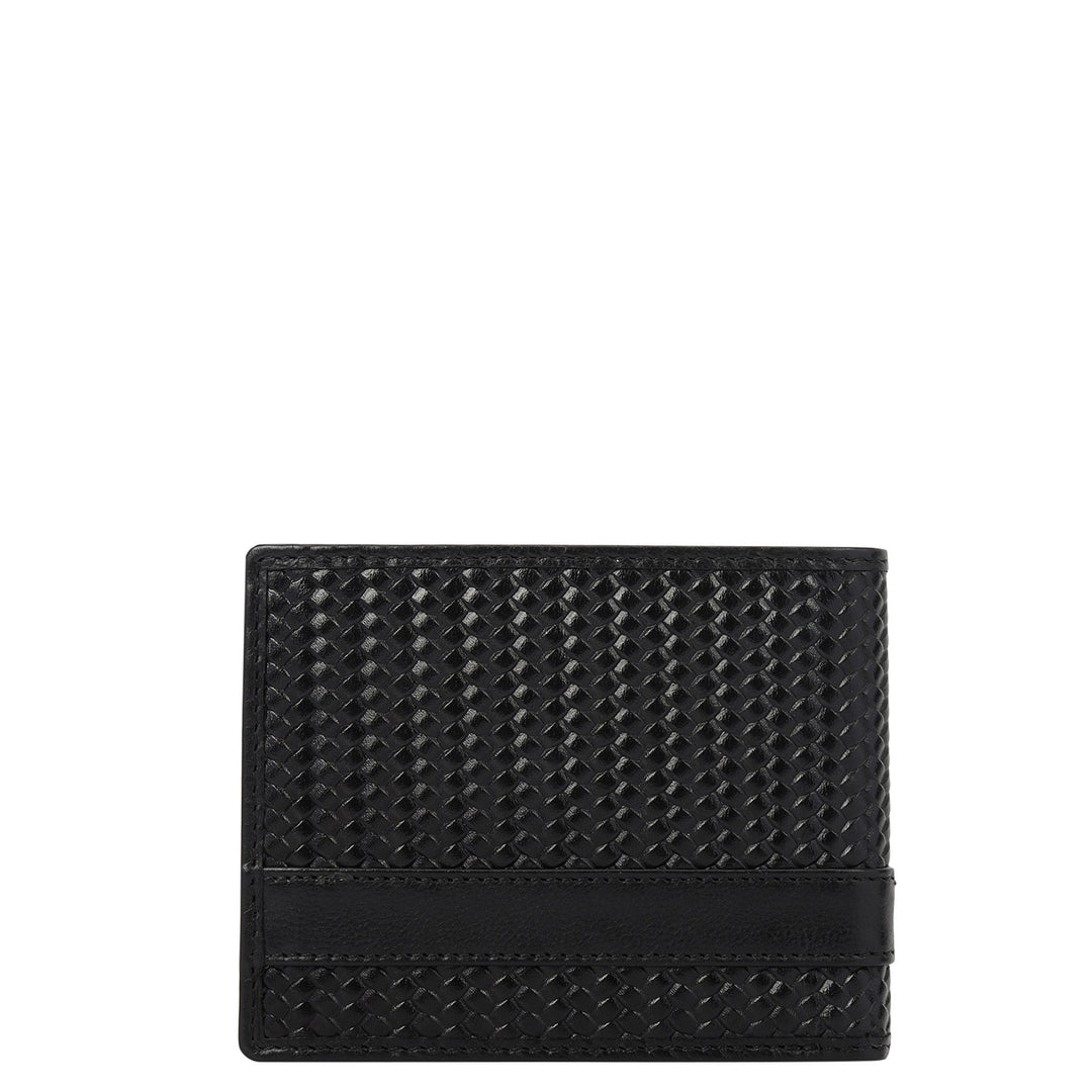 Mat-Emboss Leather Men's Gift Set - Black