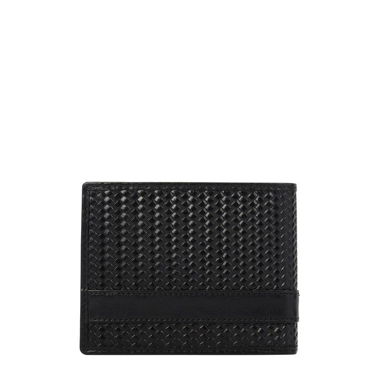 Mat-Emboss Leather Men's Gift Set - Black