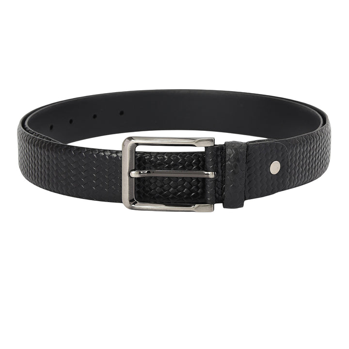 Mat-Emboss Leather Men's Gift Set - Black
