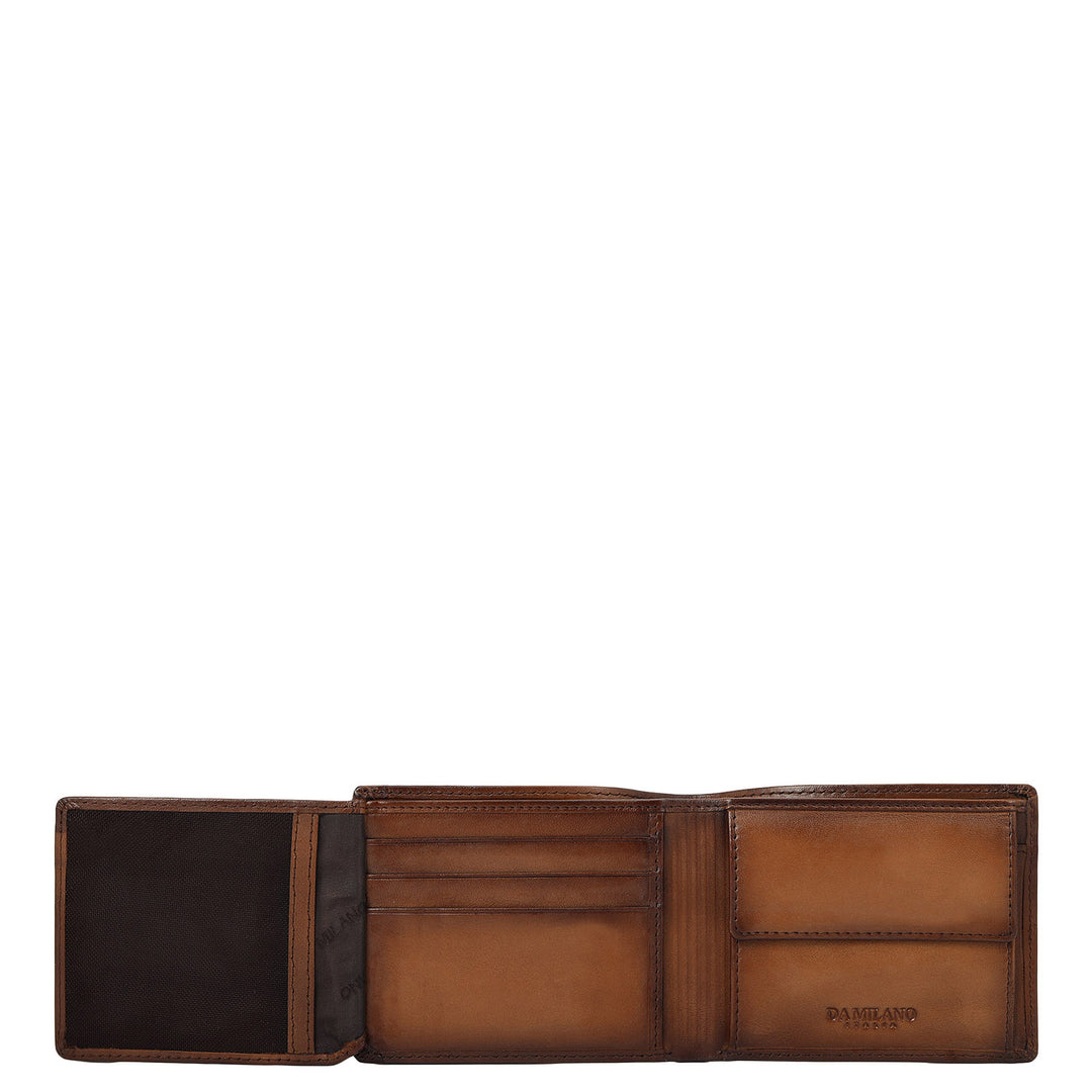 Mat-Emboss Leather Men's Gift Set - Cognac