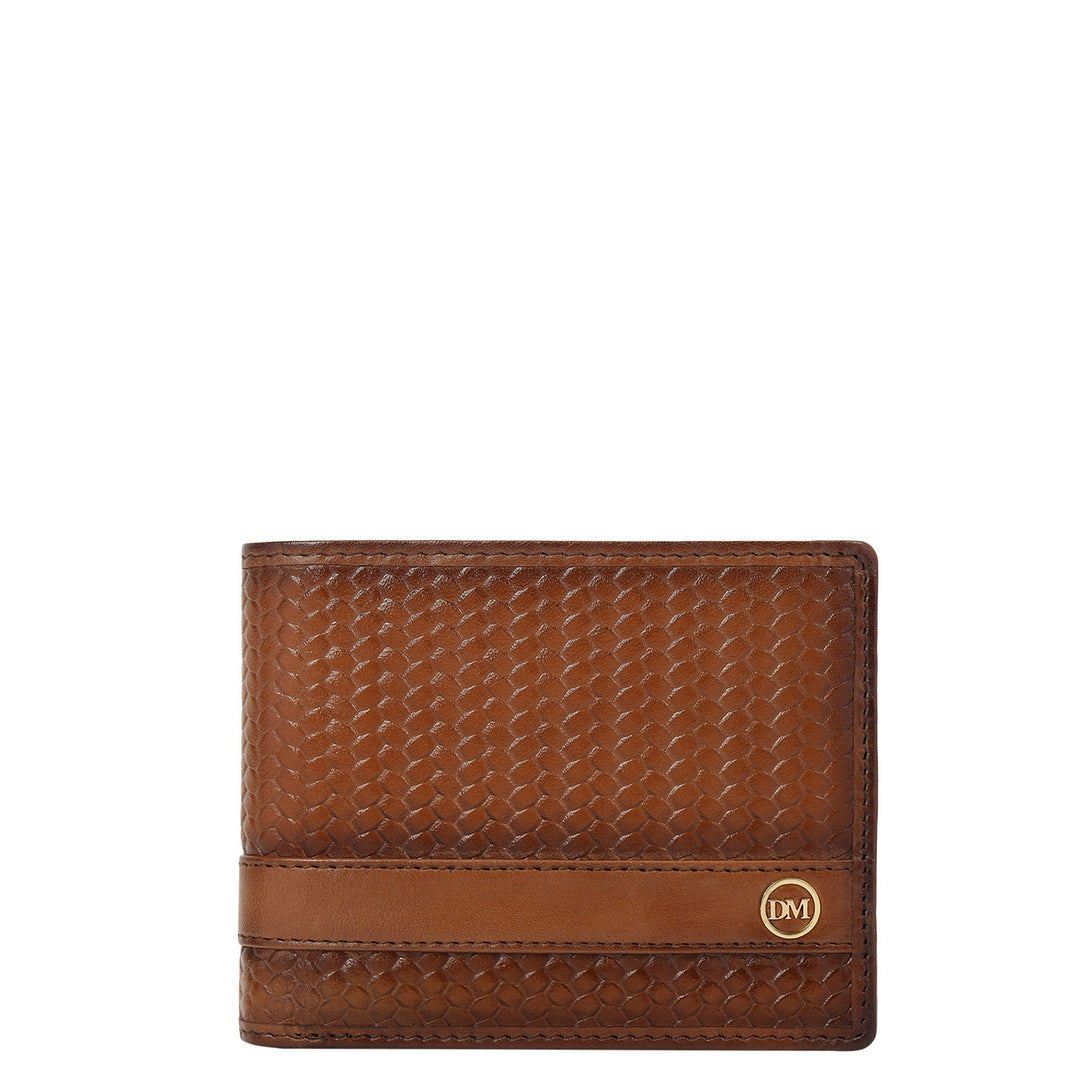 Mat-Emboss Leather Men's Gift Set - Cognac