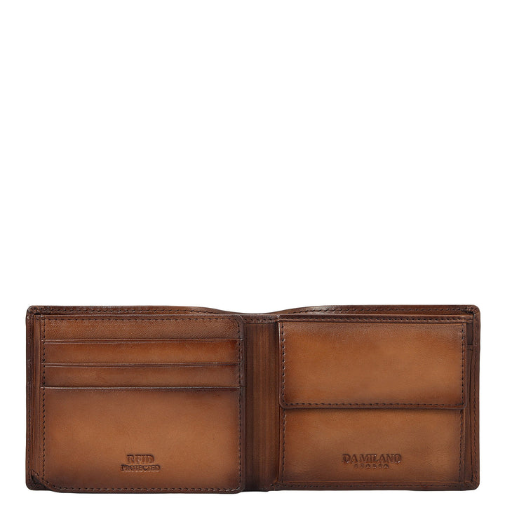 Mat-Emboss Leather Men's Gift Set - Cognac