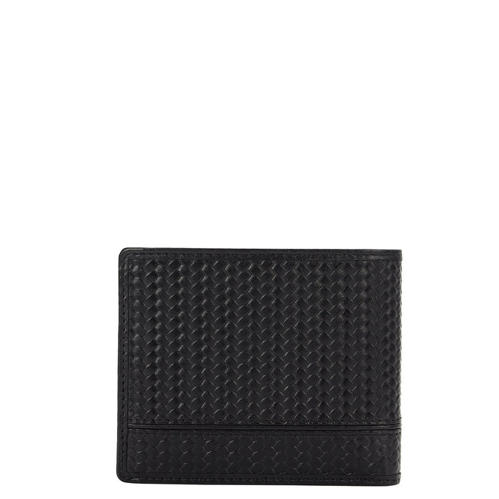 Embossed Leather Men's Gift Set - Black