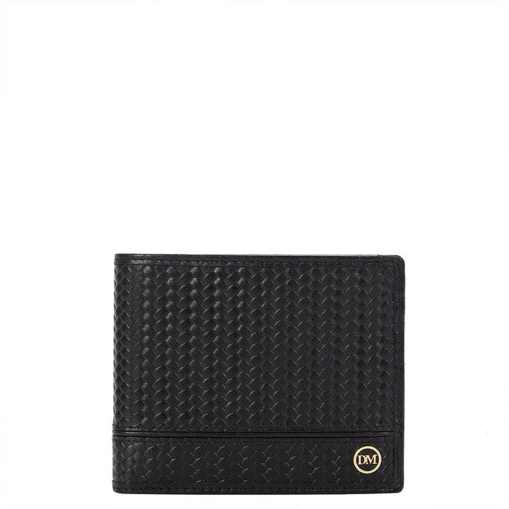 Embossed Leather Men's Gift Set - Black