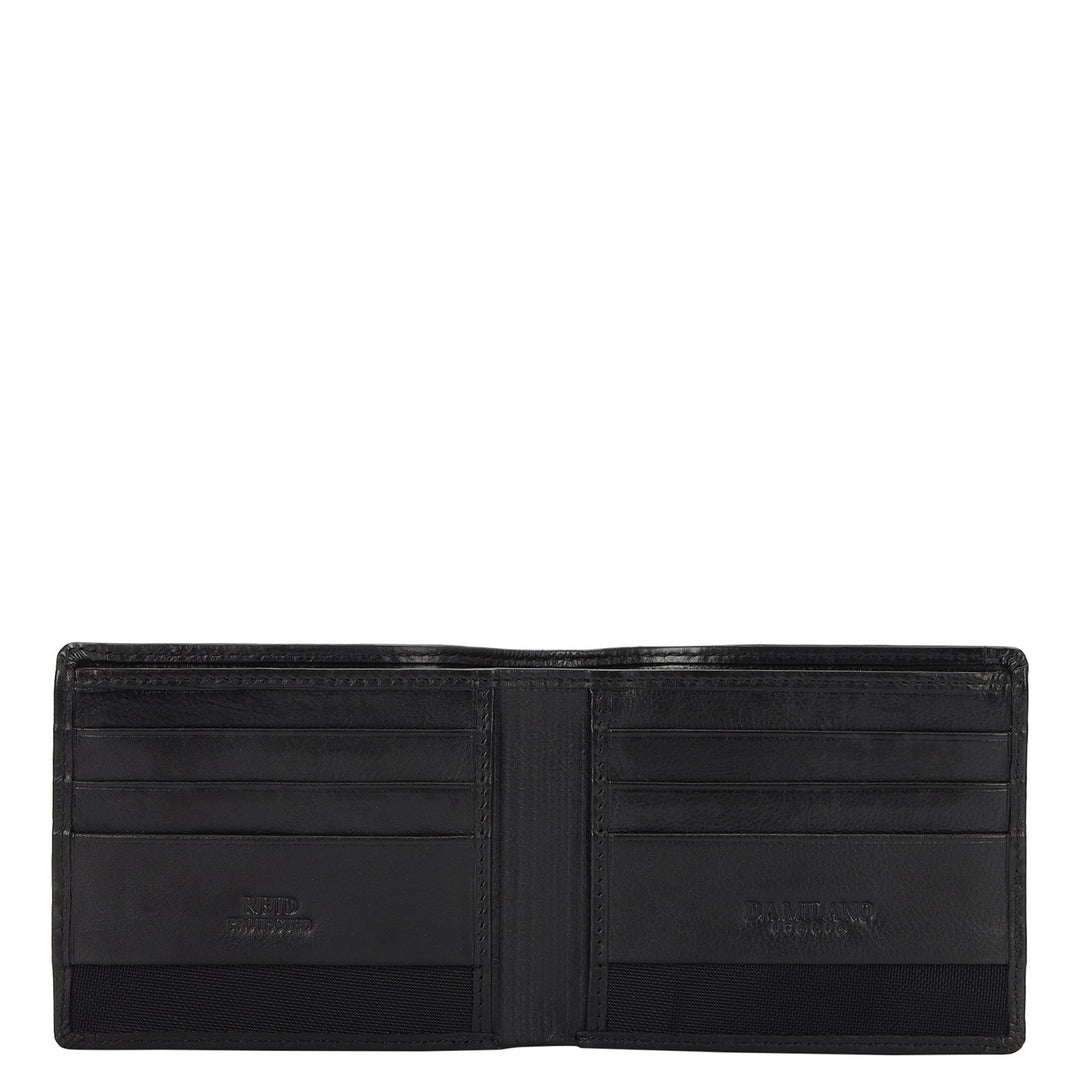 Embossed Leather Men's Gift Set - Black