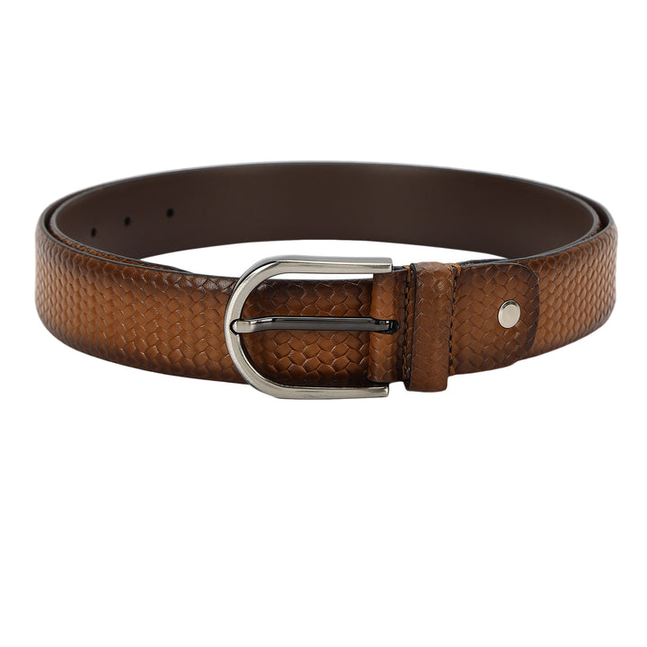 Embossed Leather Men's Gift Set - Cognac