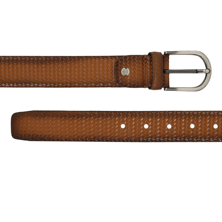 Embossed Leather Men's Gift Set - Cognac