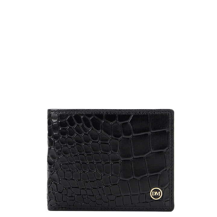 Croco -Textured Leather Men's Gift Set - Black