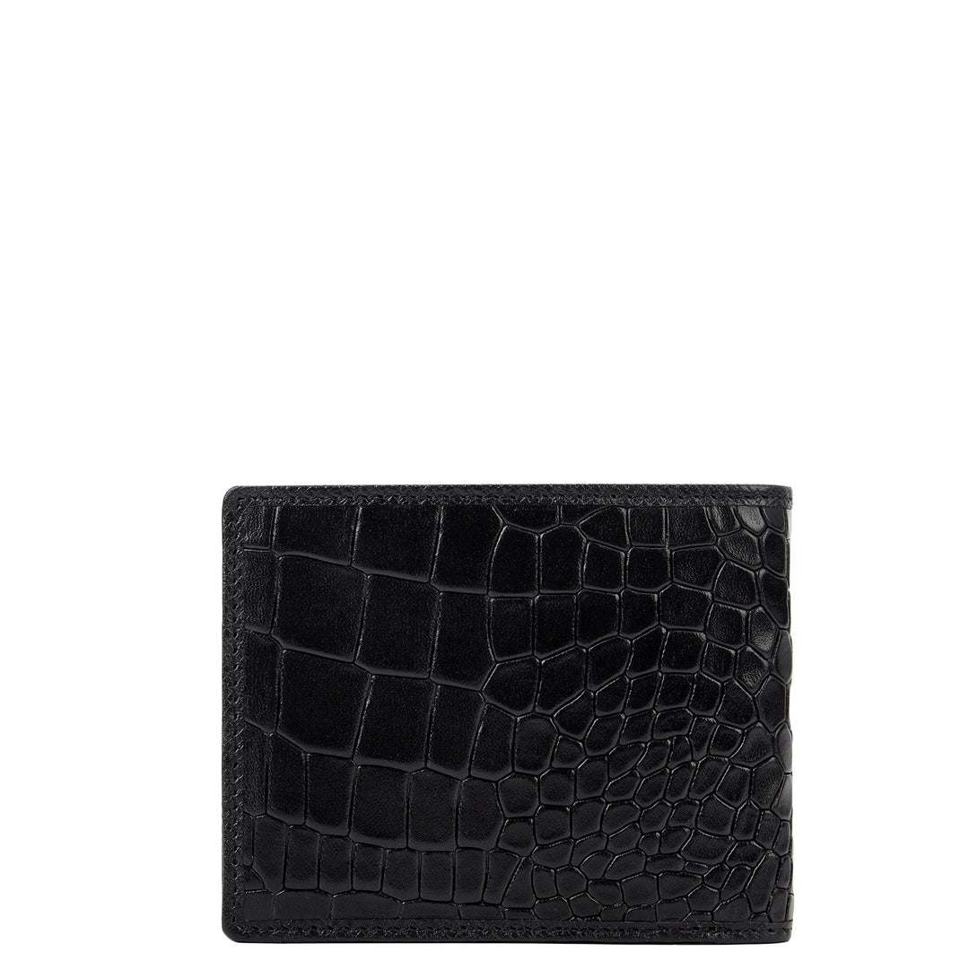 Croco -Textured Leather Men's Gift Set - Black