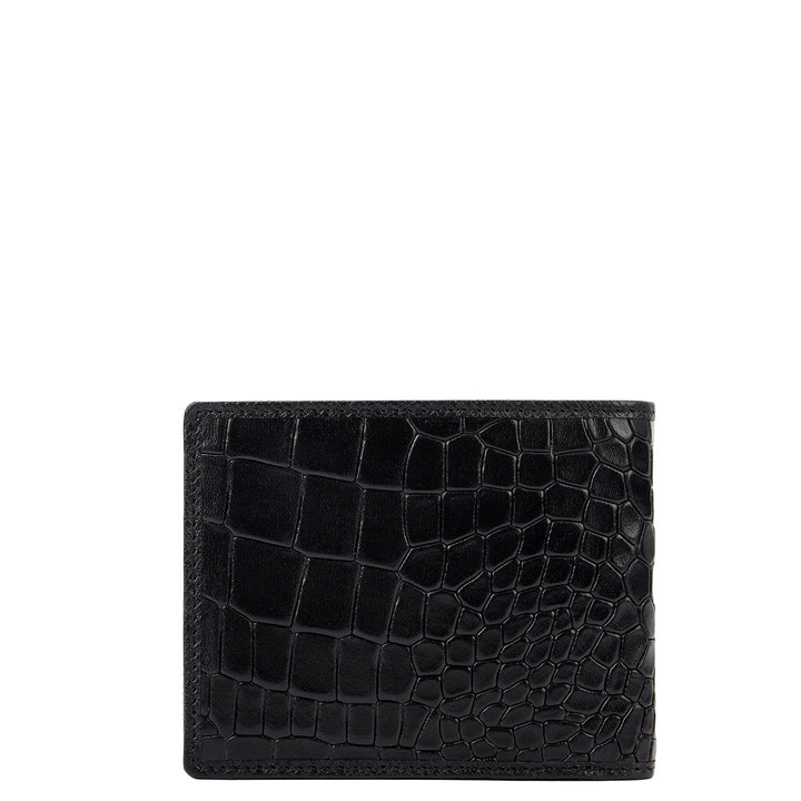 Croco -Textured Leather Men's Gift Set - Black