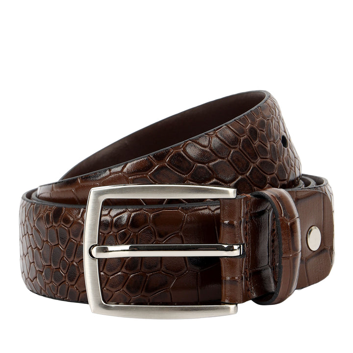Croco- Textured Leather Men's Gift Set - Walnut