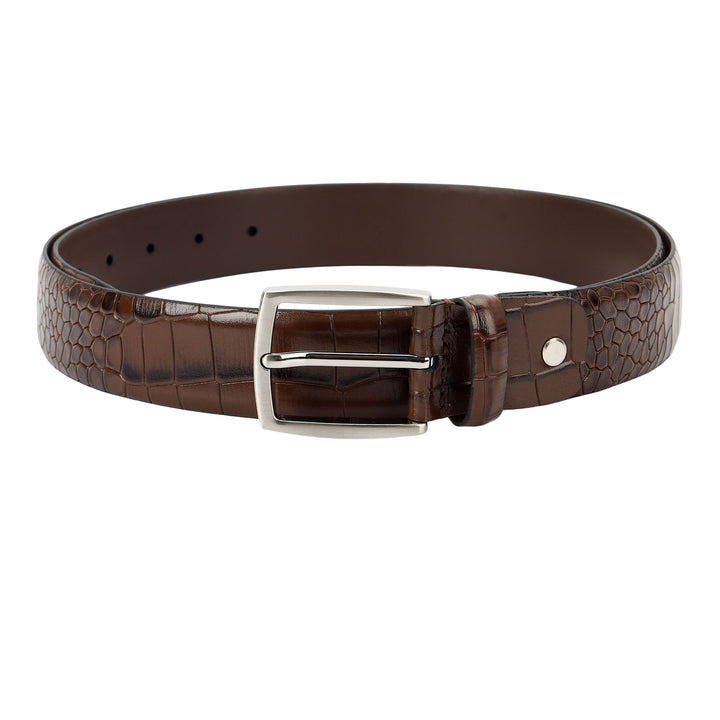 Croco- Textured Leather Men's Gift Set - Walnut