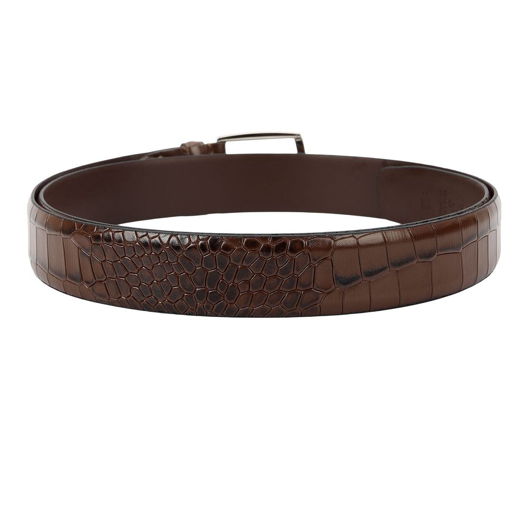 Croco- Textured Leather Men's Gift Set - Walnut