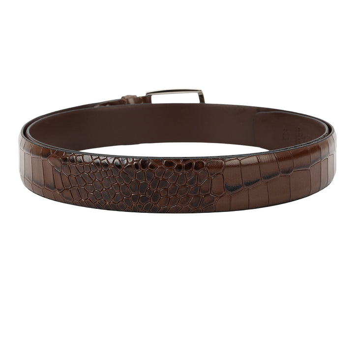 Croco- Textured Leather Men's Gift Set - Walnut