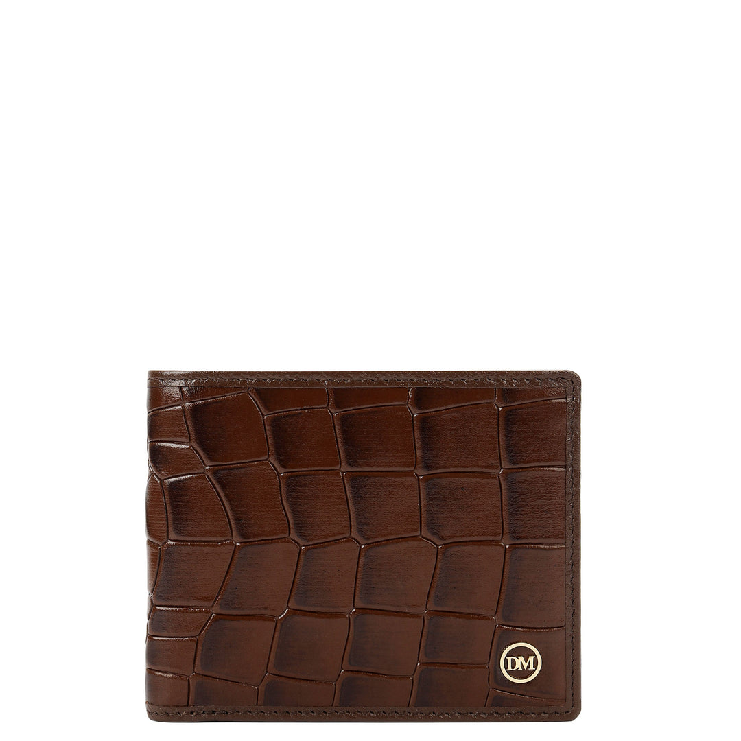 Croco- Textured Leather Men's Gift Set - Walnut