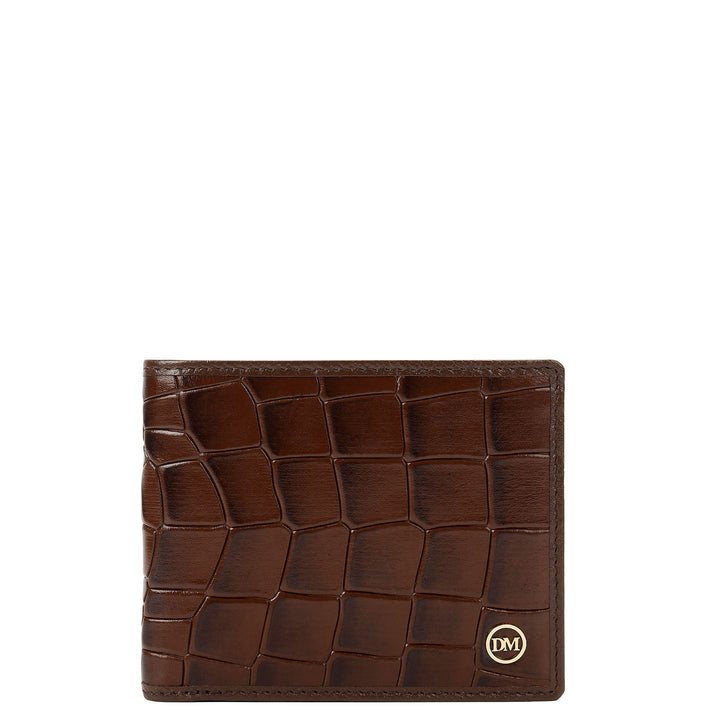 Croco- Textured Leather Men's Gift Set - Walnut