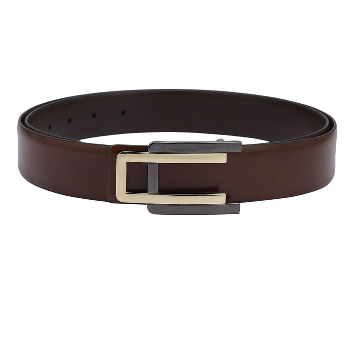 Cognac & Black Plain Leather Mens Wallet & Belt Gift Set