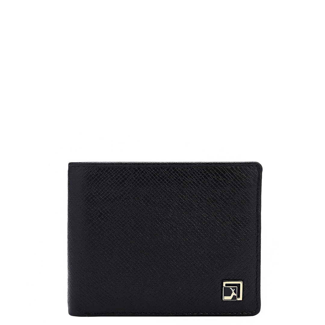 Black Saffiano Fish Leather Mens Wallet & Belt Gift Set