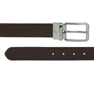 Black & Brown Saffiano Franzy Leather Mens Wallet & Belt Gift Set