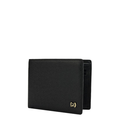 Black & Brown Saffiano Franzy Leather Mens Wallet & Belt Gift Set