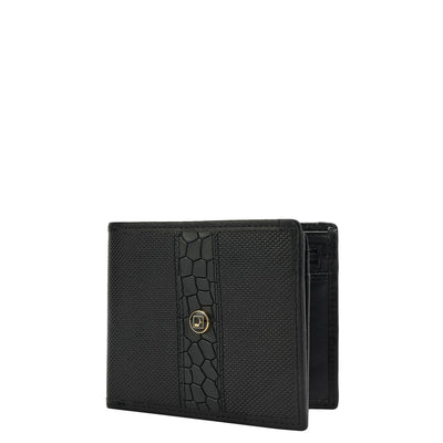 Black Fish Leather Mens Wallet & Belt Gift Set