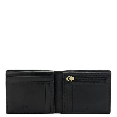 Black Fish Leather Mens Wallet & Belt Gift Set