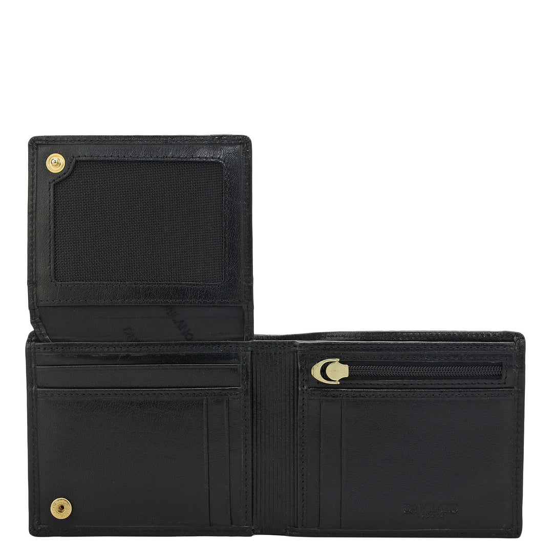 Black Fish Leather Mens Wallet & Belt Gift Set
