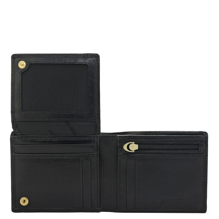 Black Fish Leather Mens Wallet & Belt Gift Set