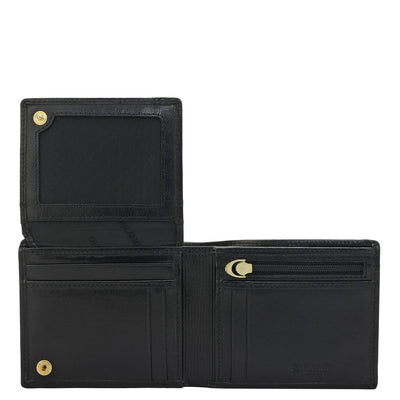 Black Fish Leather Mens Wallet & Belt Gift Set