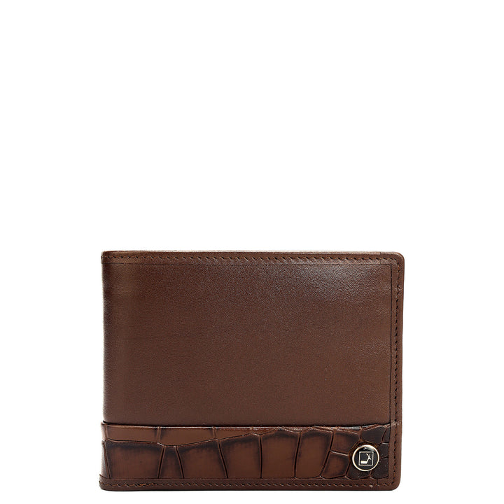 Black Brown Plain Croco Mens Wallet & Belt Gift Set