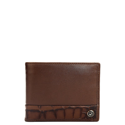 Black Brown Plain Croco Mens Wallet & Belt Gift Set