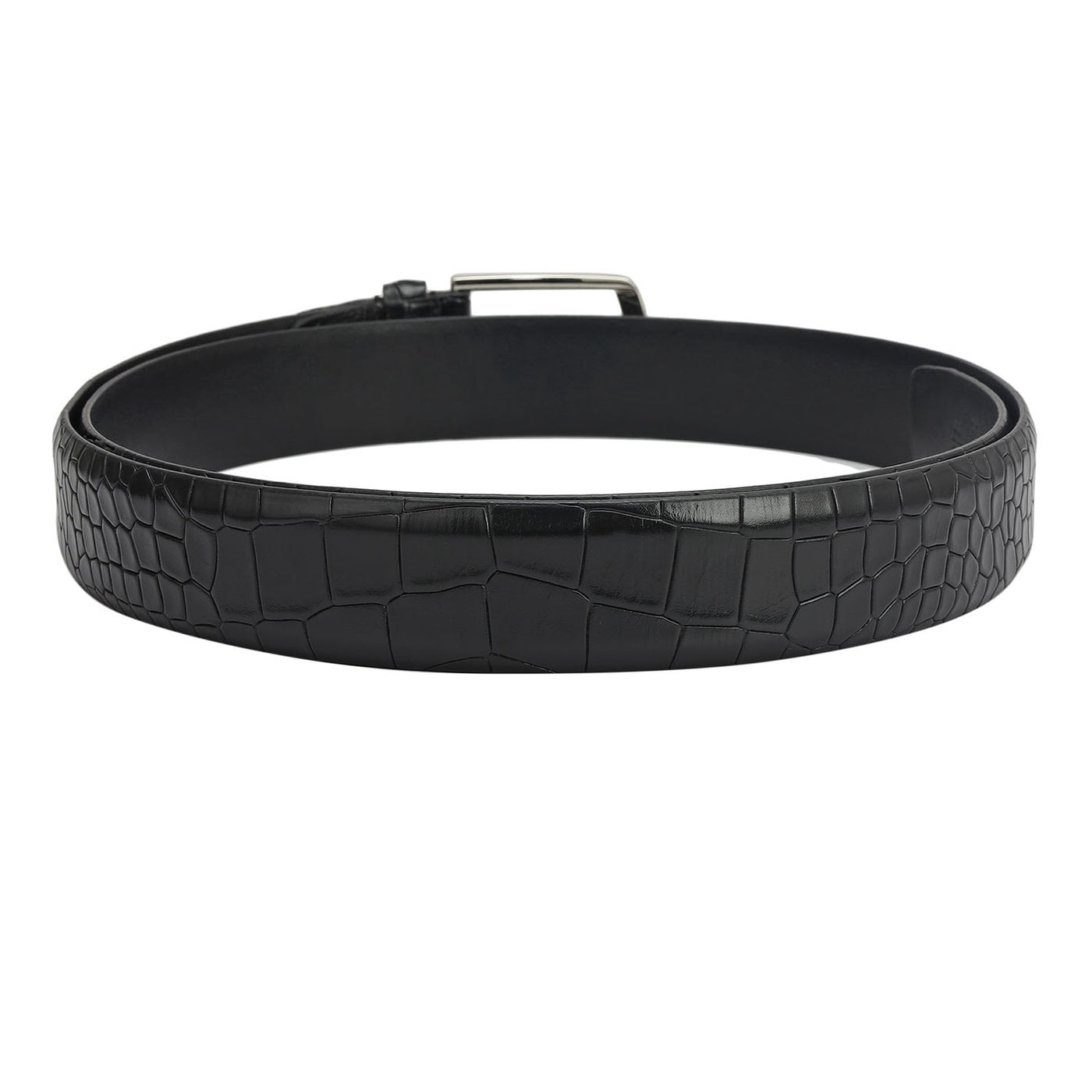 Black Brown Plain Croco Mens Wallet & Belt Gift Set