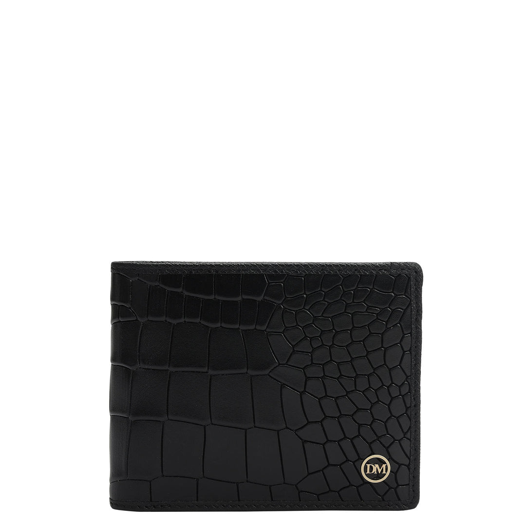 Black Croco Mens Wallet & Belt Gift Set