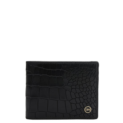 Black Croco Mens Wallet & Belt Gift Set