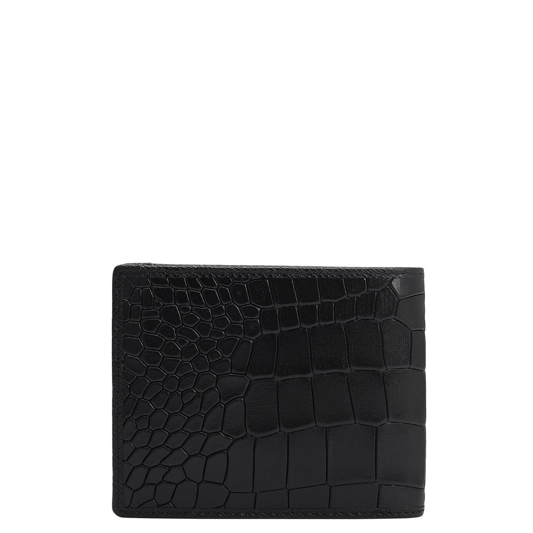 Black Croco Mens Wallet & Belt Gift Set