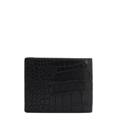 Black Croco Mens Wallet & Belt Gift Set