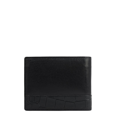 Black Plain Croco Mens Wallet & Belt Gift Set
