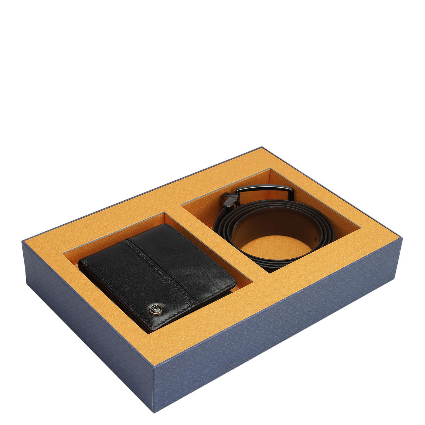 Black Brown Plain Mens Wallet & Belt Gift Set