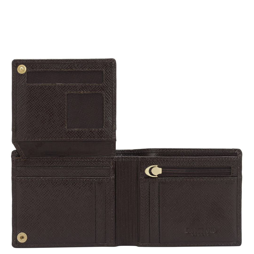 Brown Black Franzy Mat Emboss Mens Wallet & Belt Gift Set