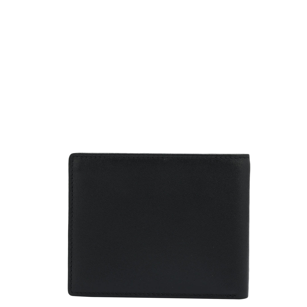 Black & Cognac Plain Leather Mens Wallet & Belt Gift Set