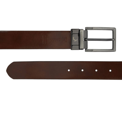 Black & Cognac Plain Leather Mens Wallet & Belt Gift Set