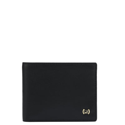 Black & Cognac Plain Leather Mens Wallet & Belt Gift Set
