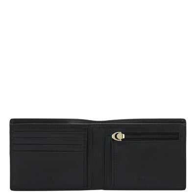 Black & Cognac Plain Leather Mens Wallet & Belt Gift Set